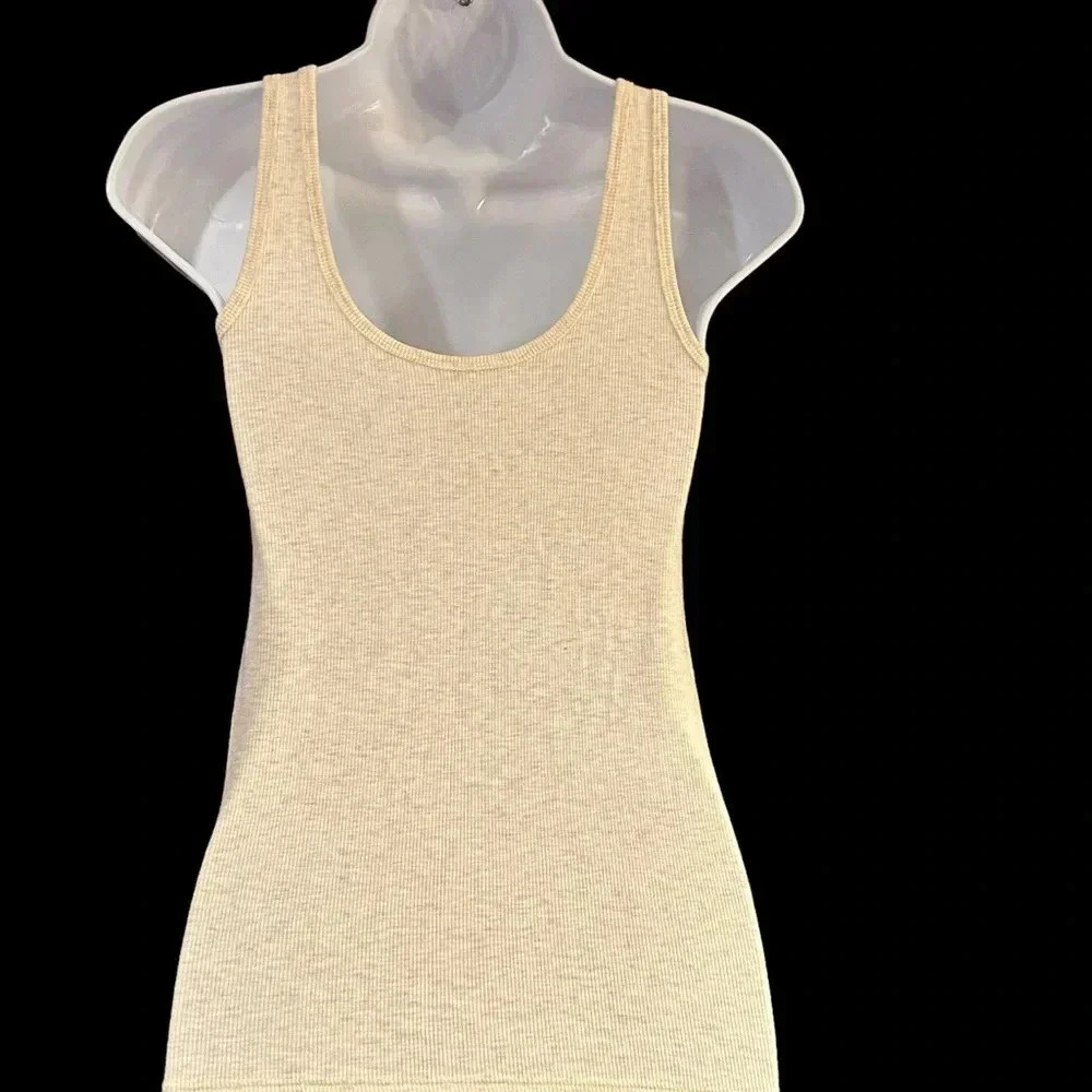 NWT Aerie Real Soft Ribbed Tank Top - Size Small, Off-White - Picture 2 of 3